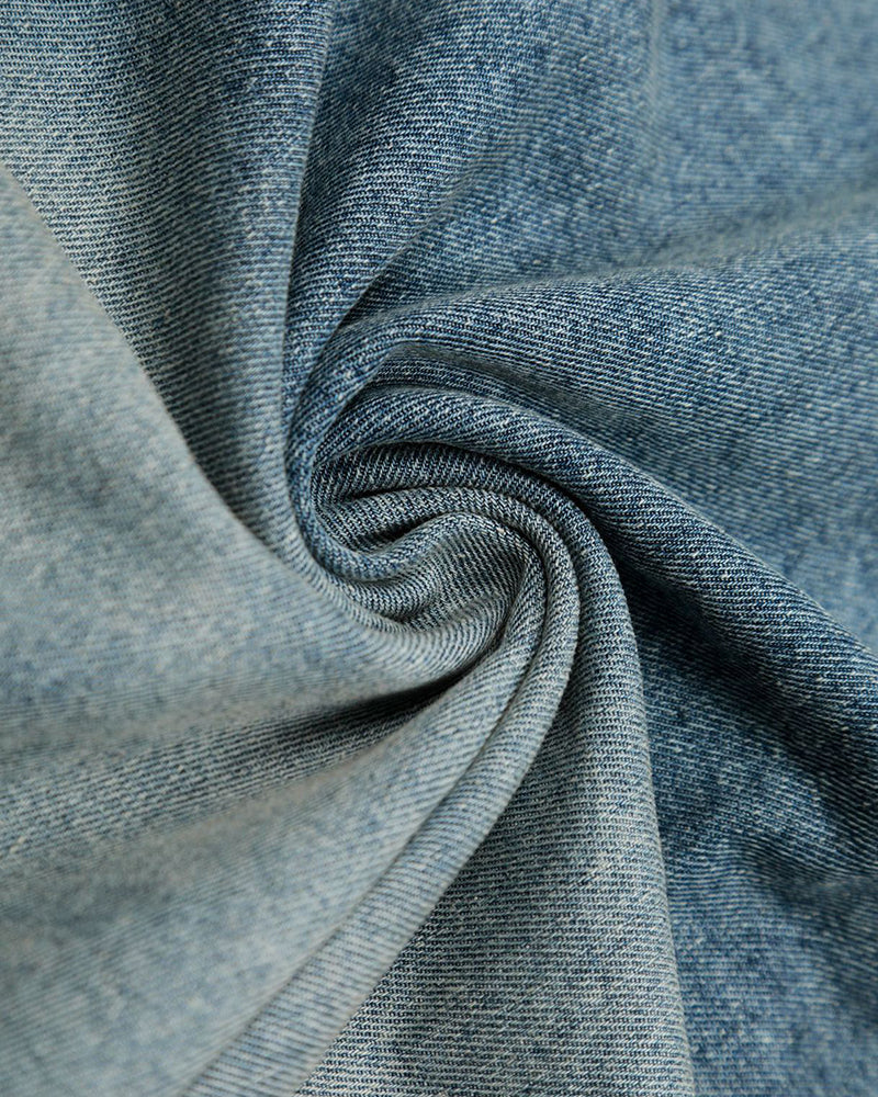 Loose and simple denim short sleeves