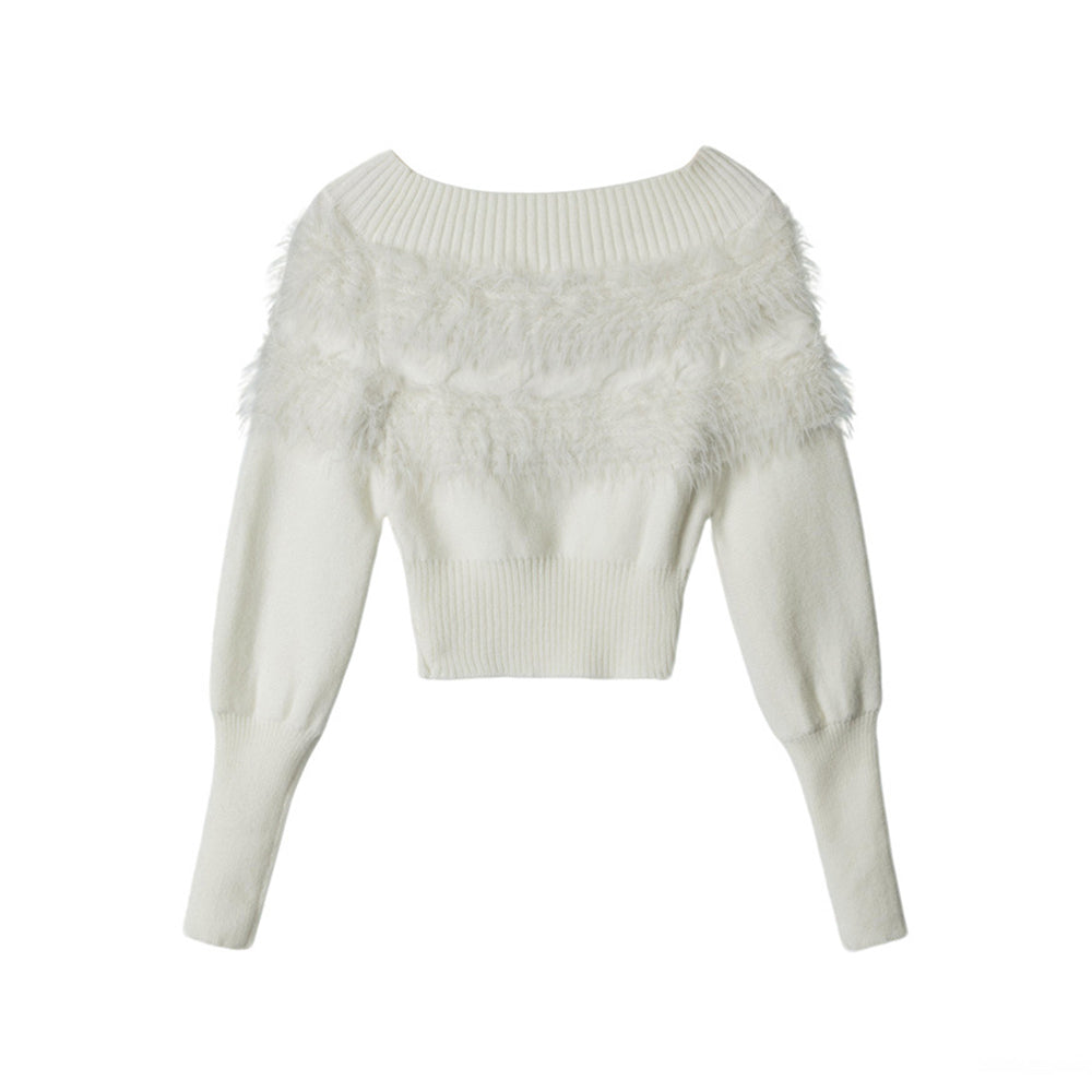 오프숄더 니트 탑(여성용)