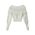 오프숄더 니트 탑(여성용)