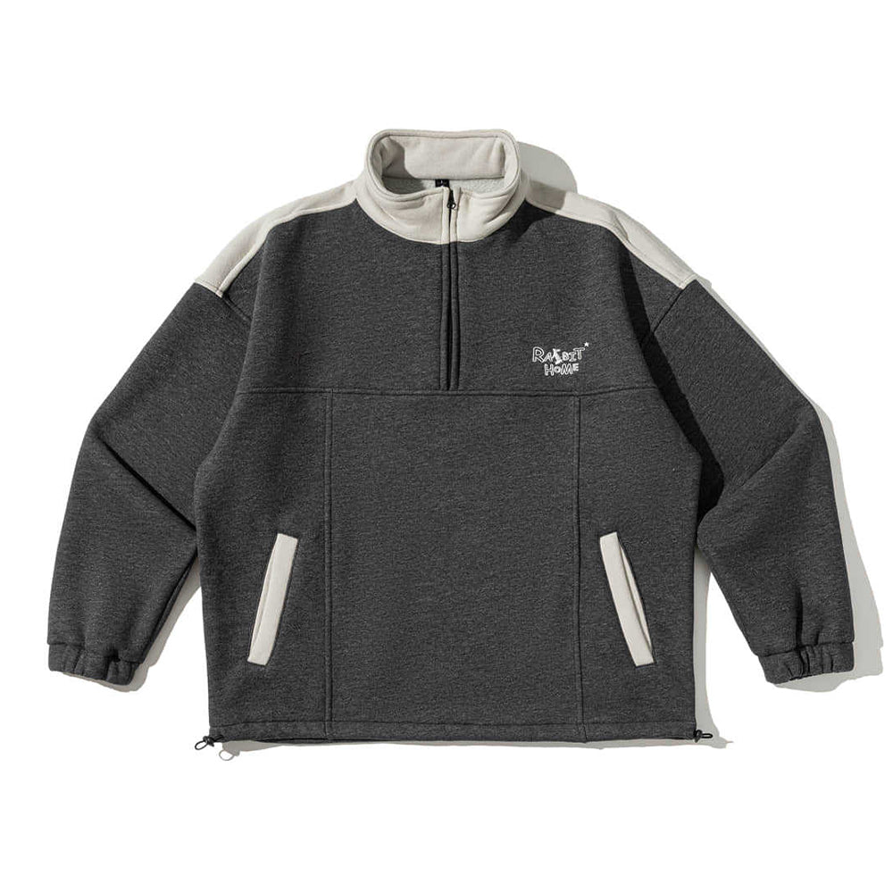 Color-blocked pullover sweatshirt