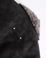 Retro-style short coat with fur collar