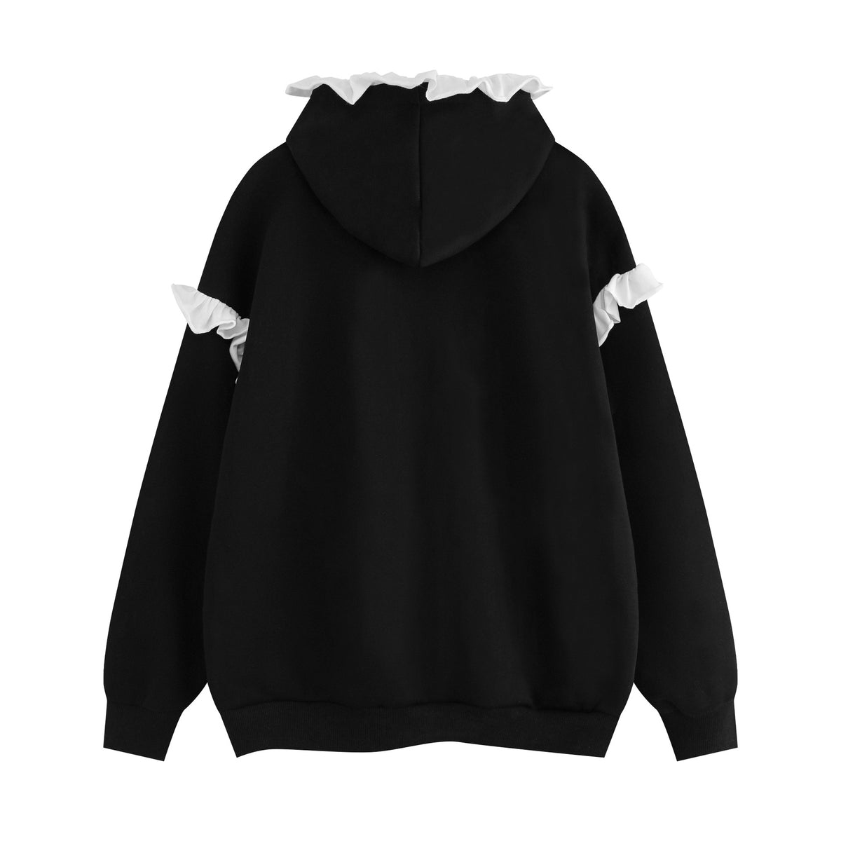 可愛刺綉蕾絲連帽衛衣