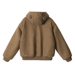 울 플리스 후드 코튼 코트