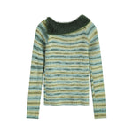 Retro striped knitted long sleeves (women's style)