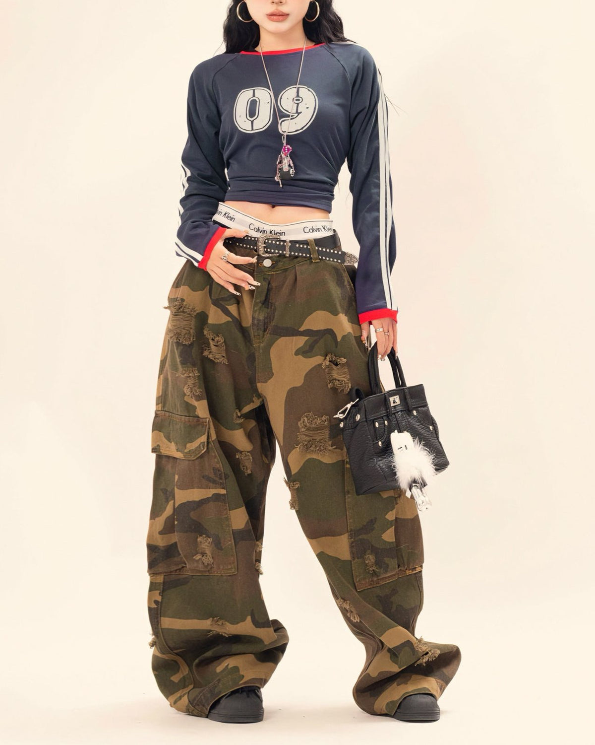 復古辣妹印花長袖(女款)