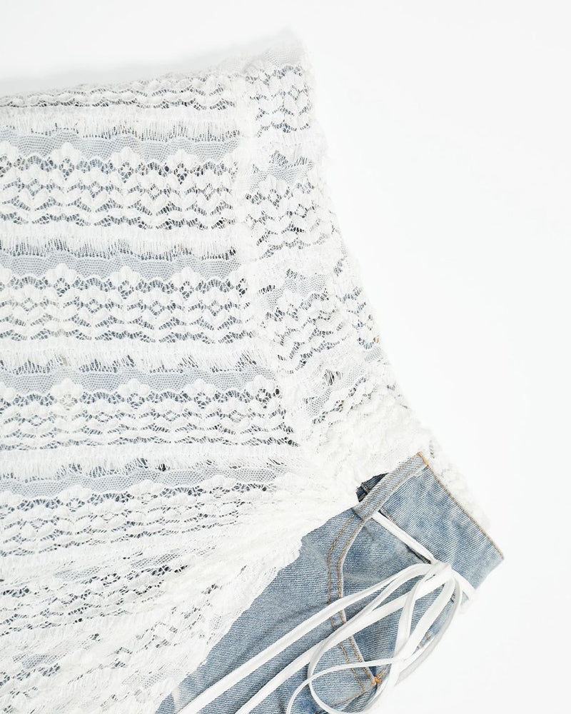 復古水洗牛仔長褲