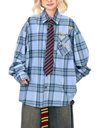 엿보는 강아지 긴팔 셔츠