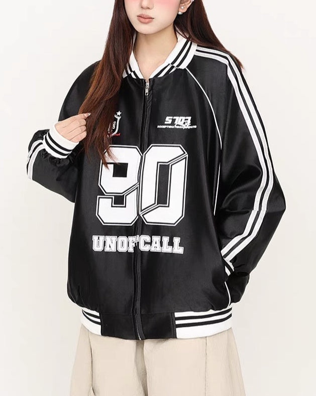 Retro letter print jacket