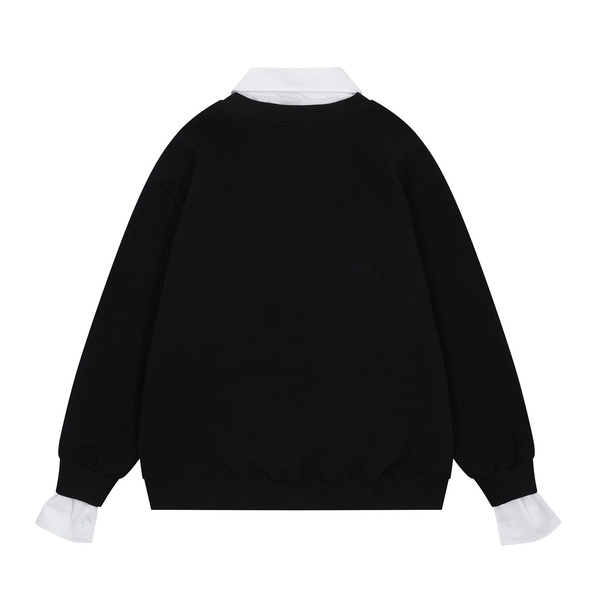 Retro fake two piece versatile sweatshirt