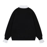 Retro fake two piece versatile sweatshirt