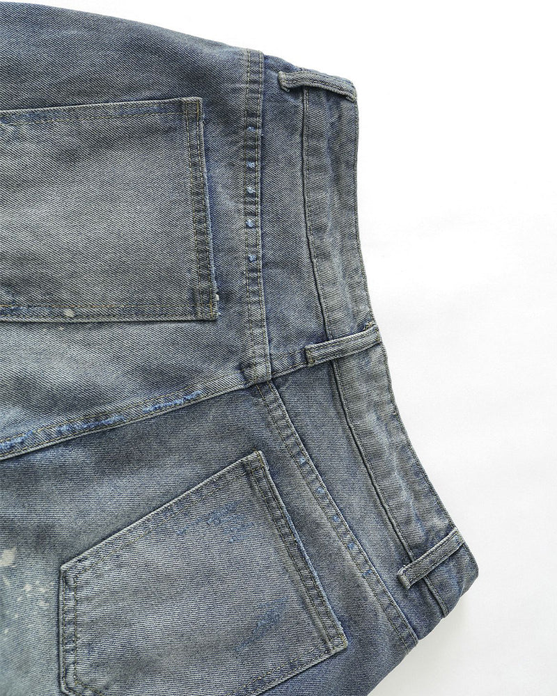 Vintage distressed straight jeans