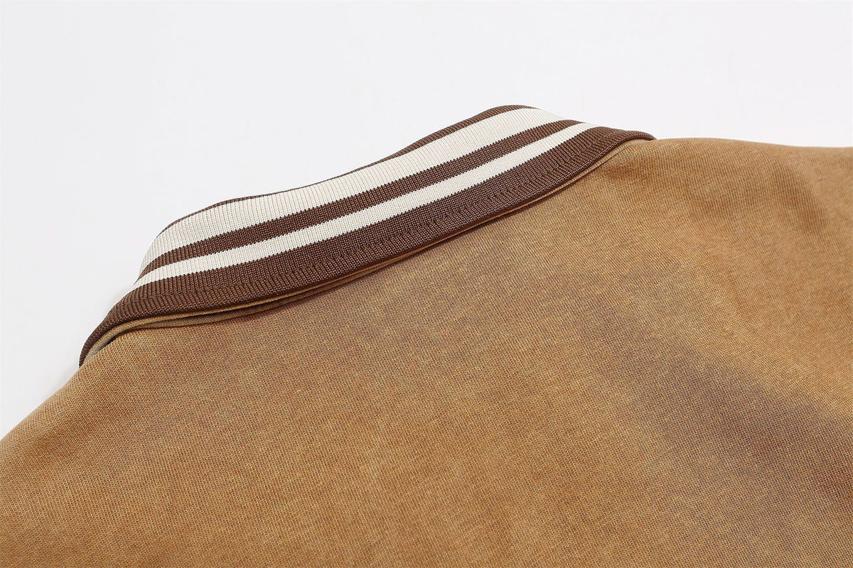 레트로 디스트레스드 폴로 스웨트셔츠