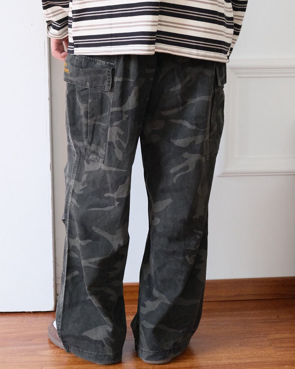 Retro versatile straight-leg camouflage overalls