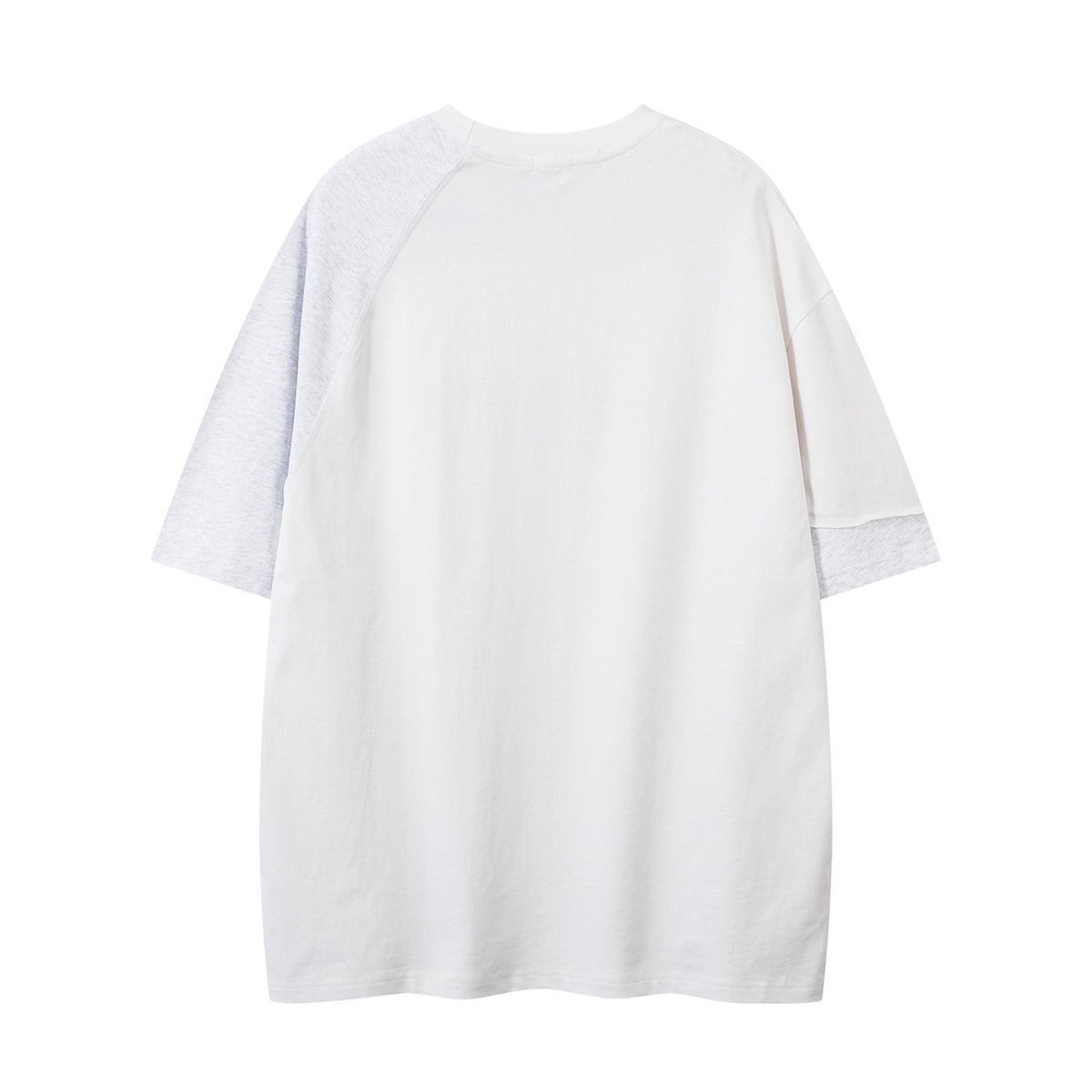 Contrast color stitching couple short sleeves