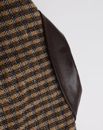 Retro color-blocked lapel coat