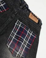 Retro patchwork denim trousers