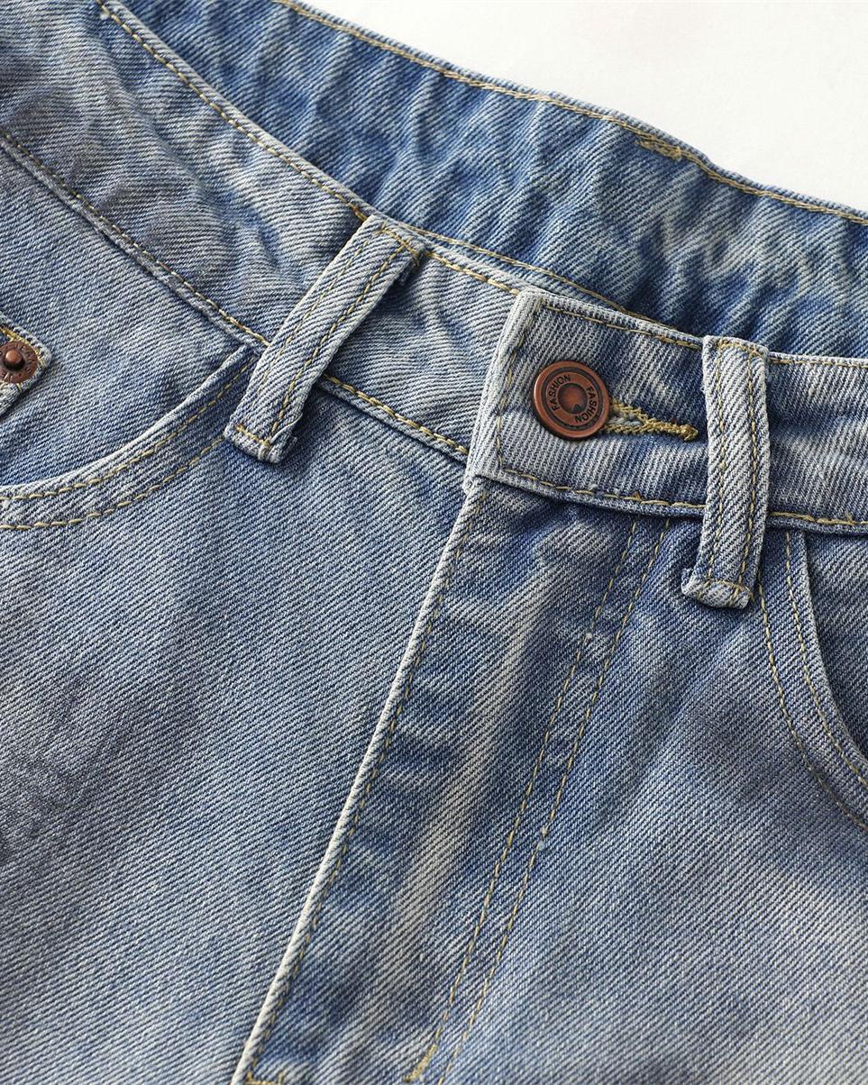 Distressed hand-painted jeans