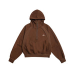 Embroidered zip-up hooded sweatshirt jacket