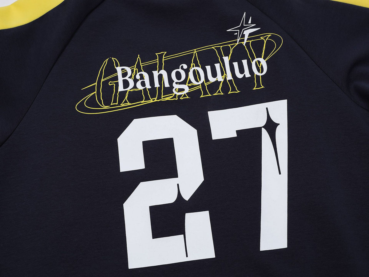 Retro color block crew neck sweatshirt