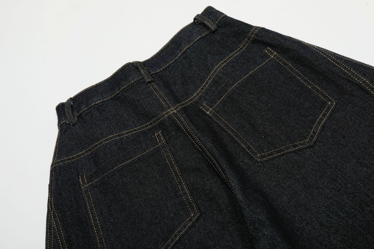 復古簡約水洗牛仔褲