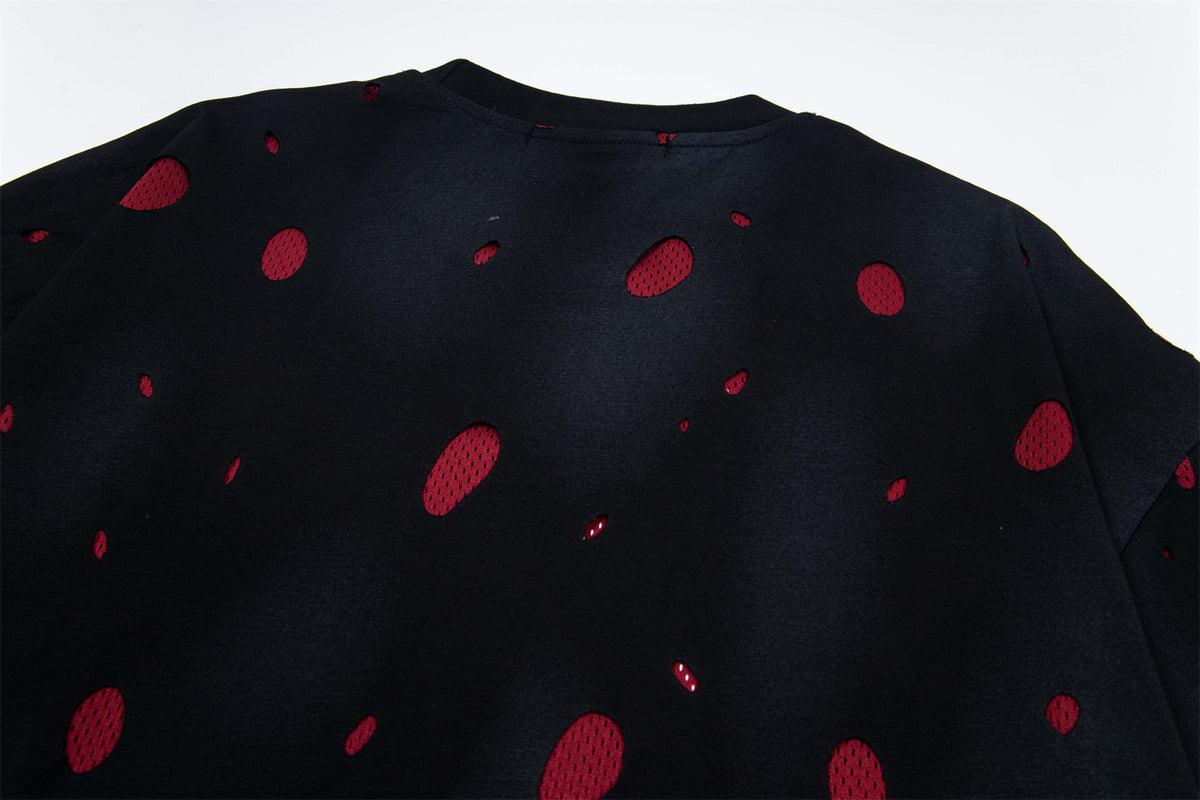 찢어진 통기성 가짜 투피스 저지