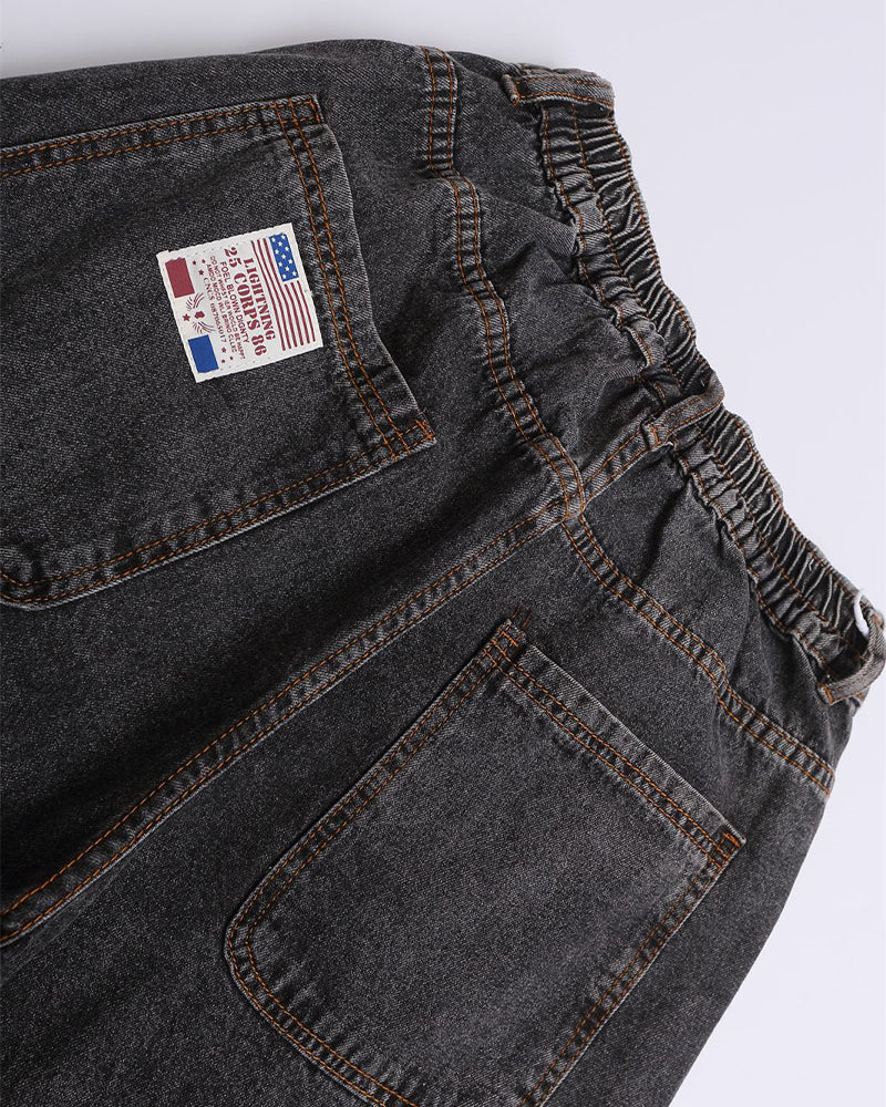 빈티지 워시드 카프리 팬츠