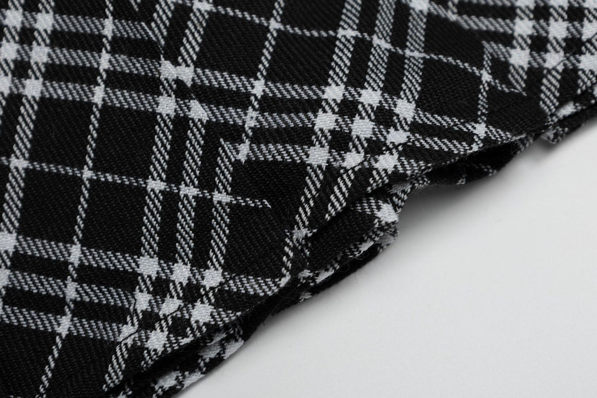 retro patchwork plaid skirt