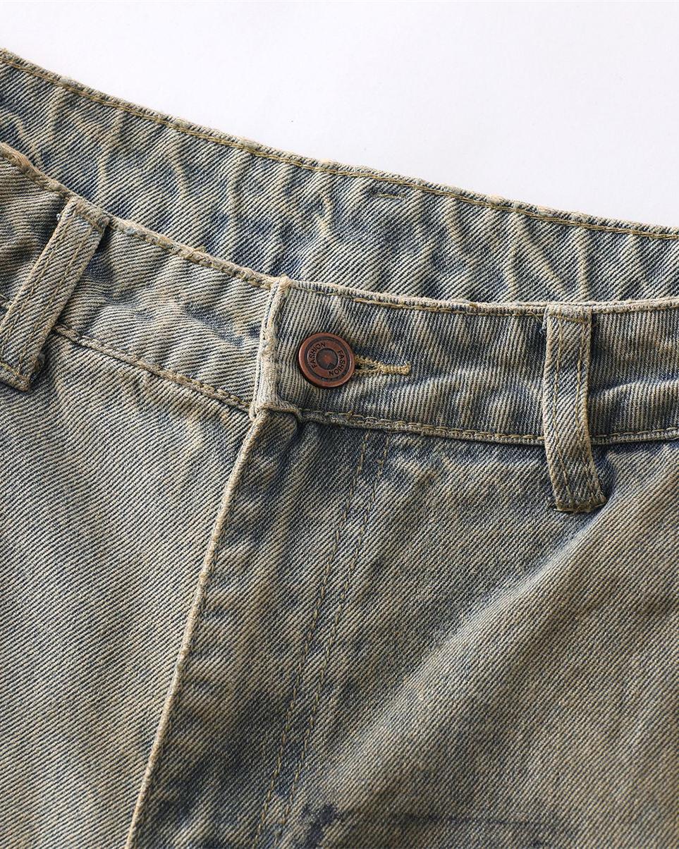 Heavy duty wide-leg jeans