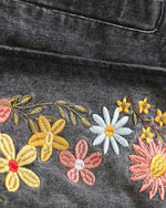 꽃 자수 데님 재킷