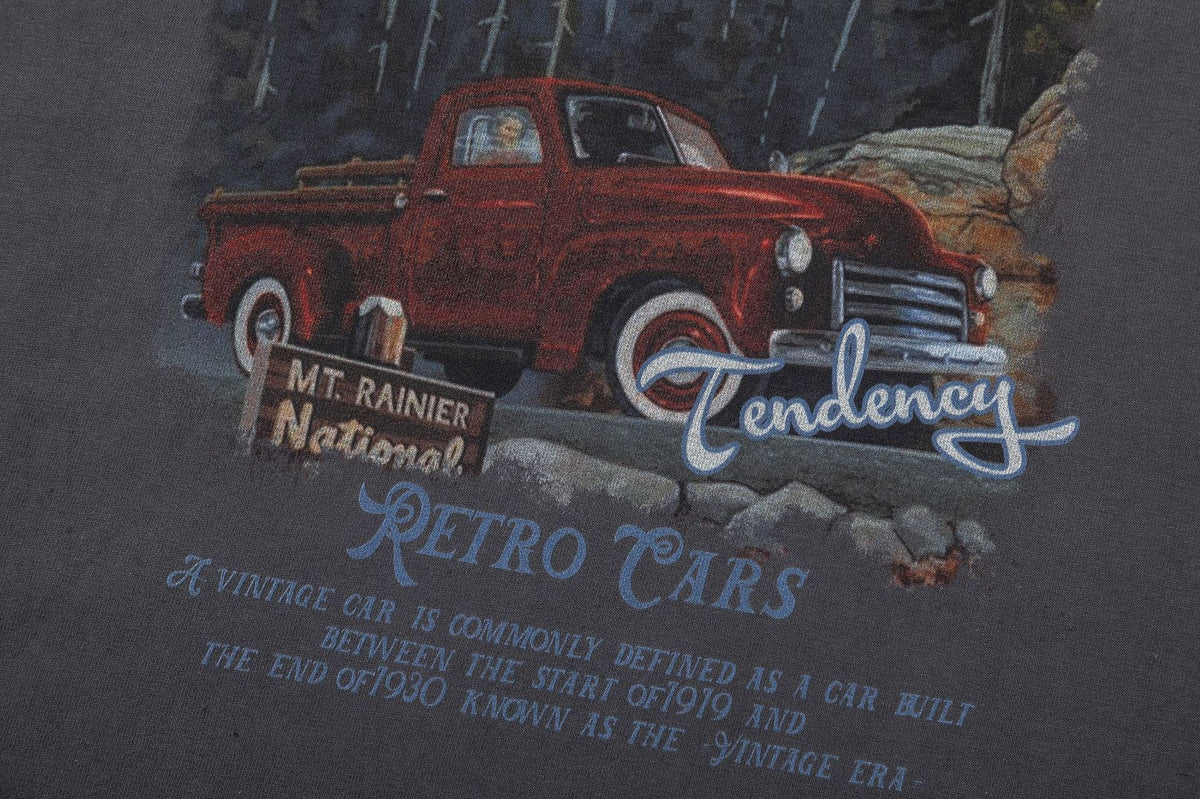 레트로 프린트 맞춤형 반팔