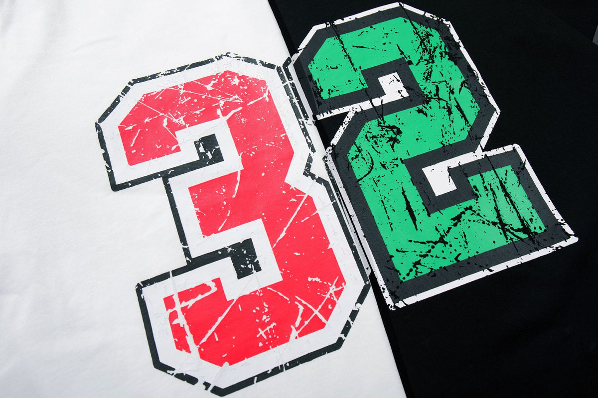 Contrast color printed short sleeves