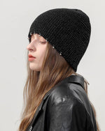 針織挂珠裝飾包頭帽