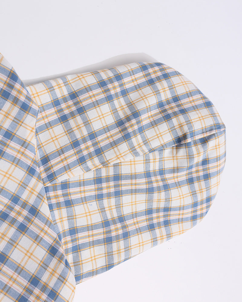 復古格子情侶外套