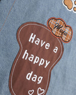 패치워크 강아지 자수 긴팔 셔츠