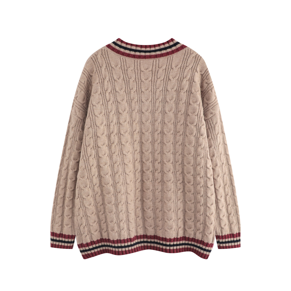 復古撞色套頭毛衣