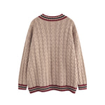 復古撞色套頭毛衣