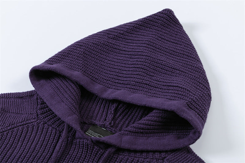 復古撞色條紋連帽衛衣