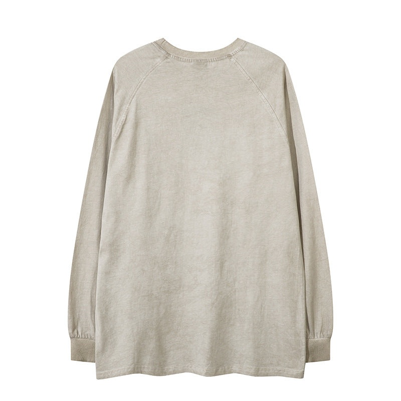 復古做舊字母印花長袖