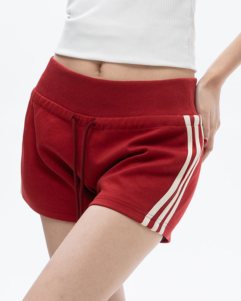 Retro Striped High Waist Shorts