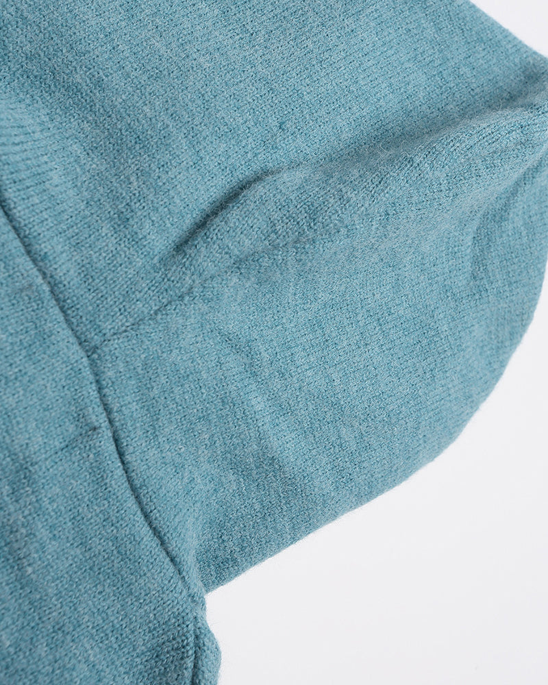 Retro contrast hooded knitted sweater