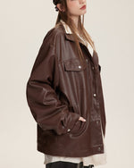 Retro motorcycle leather jacket