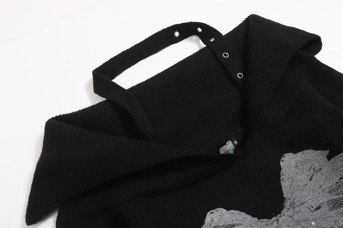 Retro bow crew neck sweater (women's style)