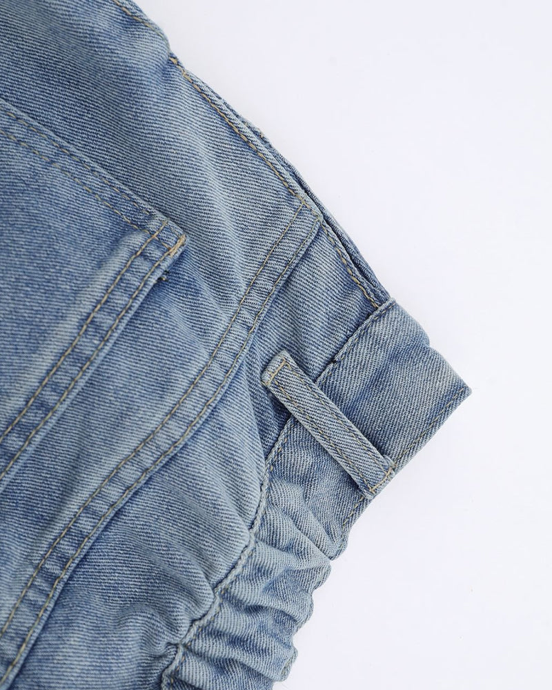 水洗簡約牛仔長褲