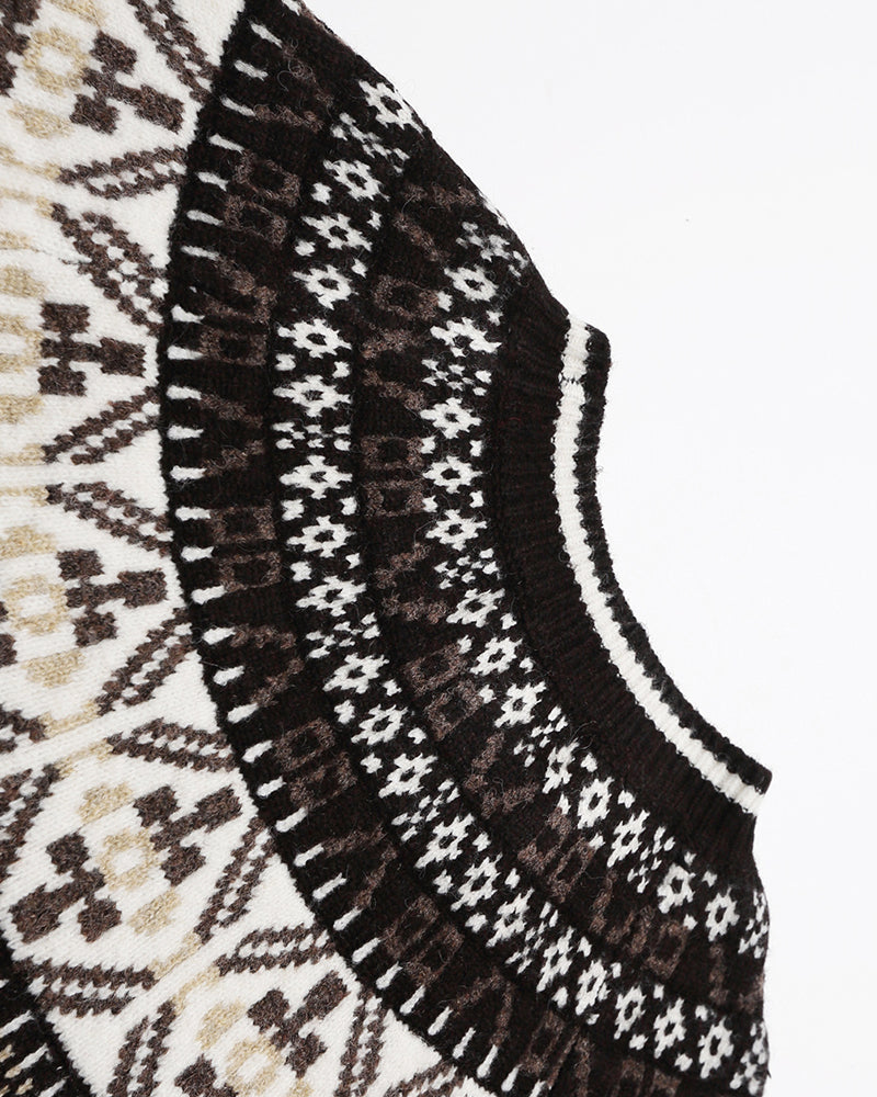 復古提花針織衫