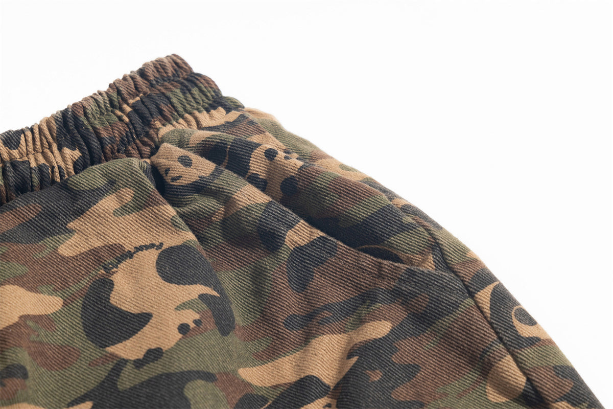 Vintage washed camouflage pants