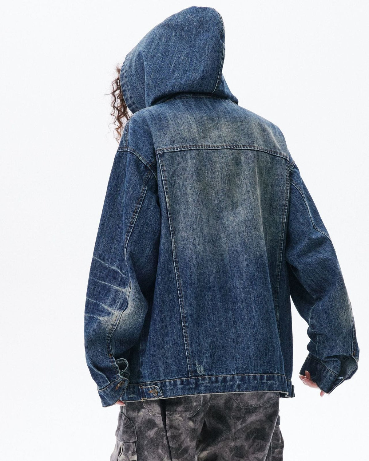 vintage denim hooded jacket
