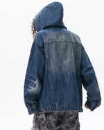 vintage denim hooded jacket