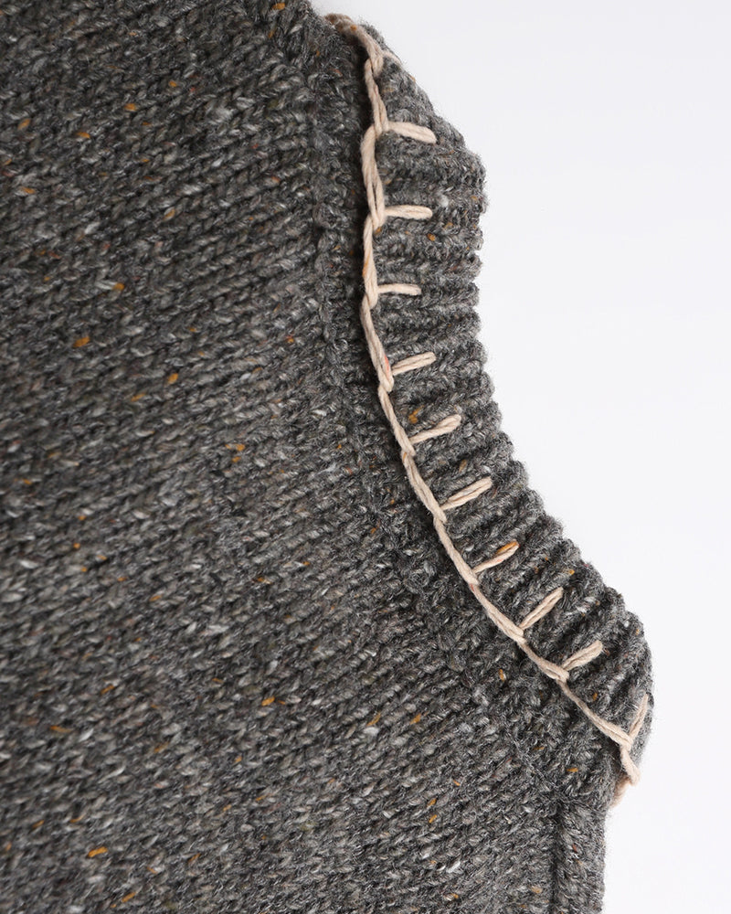 Embroidered duffle button sweater jacket