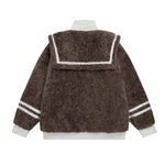 Retro fur patchwork cotton jacket