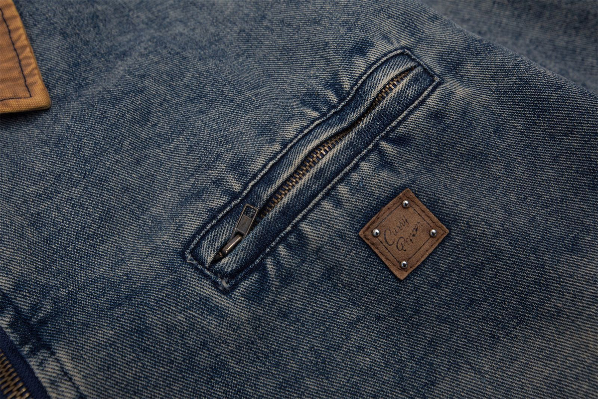 Retro contrast denim jacket